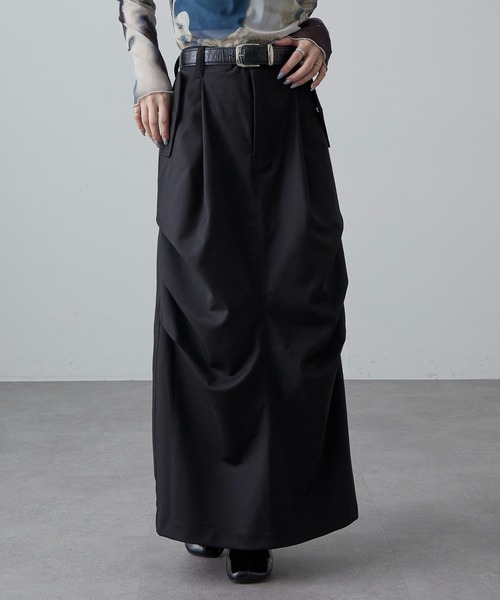 Lui's（ルイス）の「パラシュートスカート（スカート・レディース・ベージュ/ブラック/チャコールグレー・FREE）」の4枚目の写真