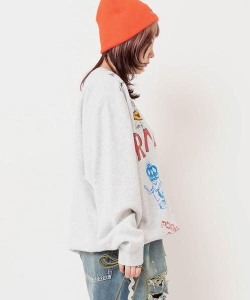RNA（アールエヌエー）の「M2639 ジャンクキャラWASH OUTトレーナー（Tシャツ/カットソー・レディース・ブラック/アッシュグレー/レッド・MEDIUM）」の12枚目の写真