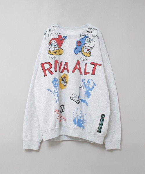RNA（アールエヌエー）の「M2639 ジャンクキャラWASH OUTトレーナー（Tシャツ/カットソー・レディース・ブラック/アッシュグレー/レッド・MEDIUM）」の14枚目の写真