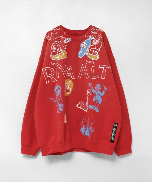 RNA（アールエヌエー）の「M2639 ジャンクキャラWASH OUTトレーナー（Tシャツ/カットソー・レディース・ブラック/アッシュグレー/レッド・MEDIUM）」の5枚目の写真