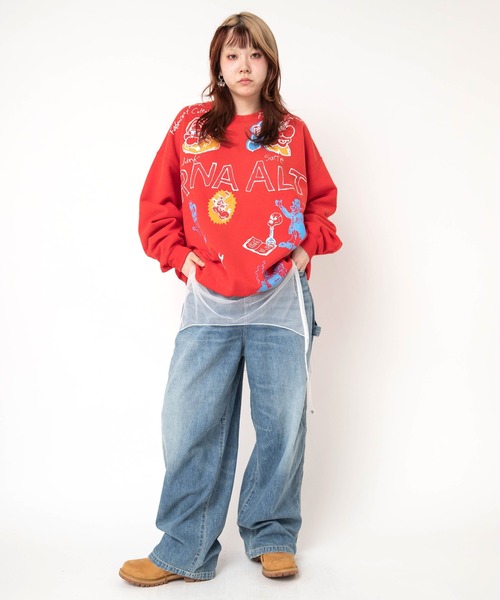 RNA（アールエヌエー）の「M2639 ジャンクキャラWASH OUTトレーナー（Tシャツ/カットソー・レディース・ブラック/アッシュグレー/レッド・MEDIUM）」の6枚目の写真