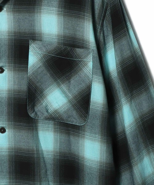 ESTNATION(エストネーション)の「ESTNATION / オープンカラー オンブレチェックシャツ(シャツ/ブラウス・メンズ・ライトブルー・LARGE/MEDIUM)」の12枚目の写真