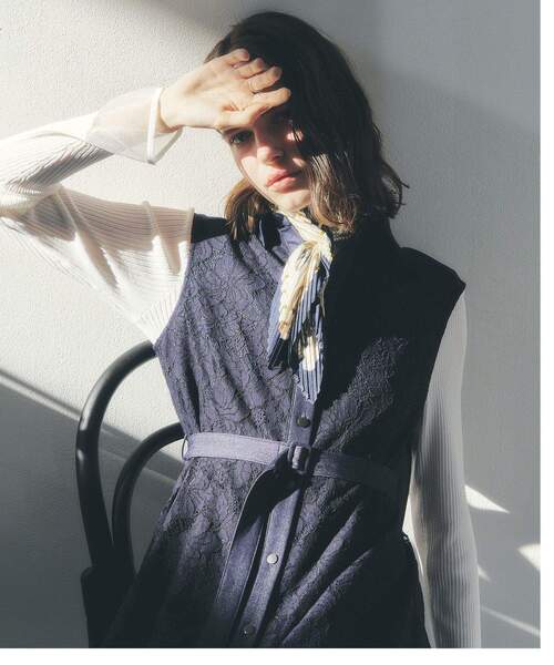 YECCA VECCA(イェッカヴェッカ)の「レース切替ジレワンピース(ワンピース・レディース・ネイビー/アイボリー・FREE)」の14枚目の写真
