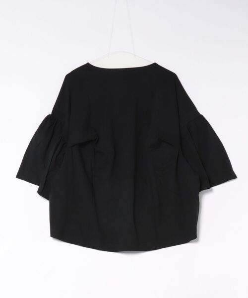 RCD(アールシーディー)の「ドロップショルダーギャザースリーブカットソー(Tシャツ/カットソー・レディース・ブラック/カーキ/ホワイト/チャコールグレー・4L~5L/LL~3L/M-L)」の15枚目の写真