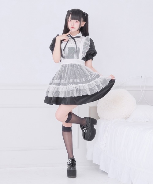 Pal elfy（パルエルフィー）の「ホイップフリルエプロンワンピース