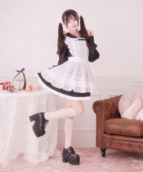 Pal elfy（パルエルフィー）の「ホイップフリルエプロン（ワンピース・レディース・ブラック/オフホワイト/ブラック系その他/ホワイト系その他・フリー）」の12枚目の写真