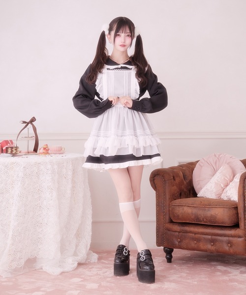 Pal elfy（パルエルフィー）の「ホイップフリルエプロン（ワンピース・レディース・ブラック/オフホワイト/ブラック系その他/ホワイト系その他・フリー）」の14枚目の写真