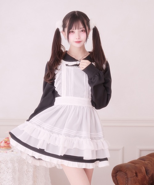 Pal elfy（パルエルフィー）の「ホイップフリルエプロン（ワンピース・レディース・ブラック/オフホワイト/ブラック系その他/ホワイト系その他・フリー）」の10枚目の写真