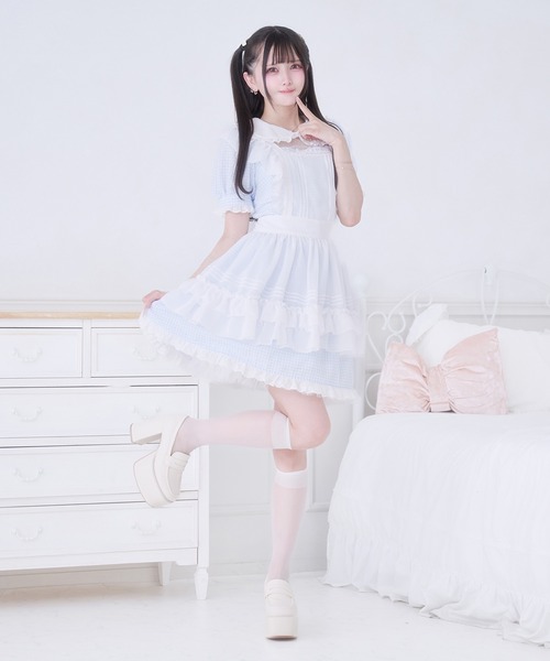 Pal elfy（パルエルフィー）の「ホイップフリルエプロンワンピース