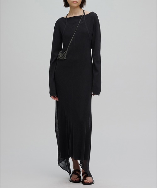HALTER NECK LAYERED KNIT DRESS（ワンピース）｜Ameri（アメリ）の