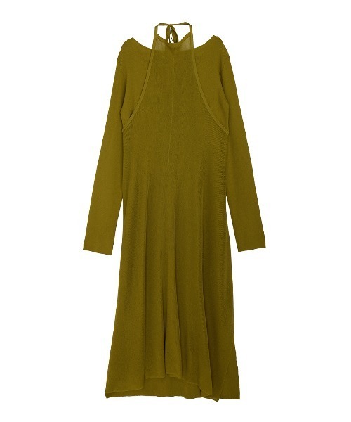HALTER NECK LAYERED KNIT DRESS（ワンピース）｜Ameri（アメリ）の