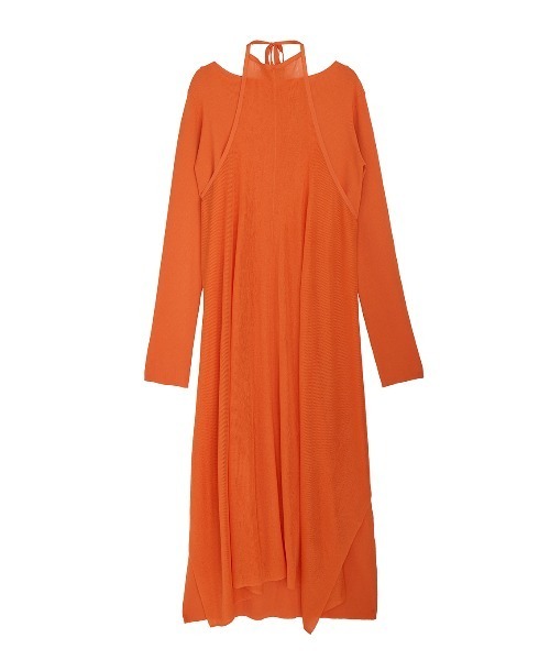 Ameri(アメリ)の「HALTER NECK LAYERED KNIT DRESS(ワンピース・レディース・オリーブ/スミクロ/オレンジ・SMALL/MEDIUM)」の19枚目の写真