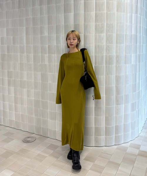 HALTER NECK LAYERED KNIT DRESS(ワンピース)|Ameri(アメリ)の HALTER NECK LAYERED KNIT DRESS(ワンピース)|Ameri(アメリ)の