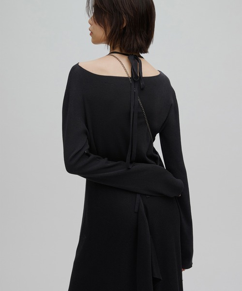 HALTER NECK LAYERED KNIT DRESS（ワンピース）｜Ameri（アメリ）の