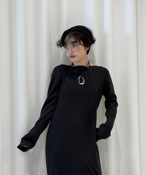 HALTER NECK LAYERED KNIT DRESS（ワンピース）｜Ameri（アメリ）の