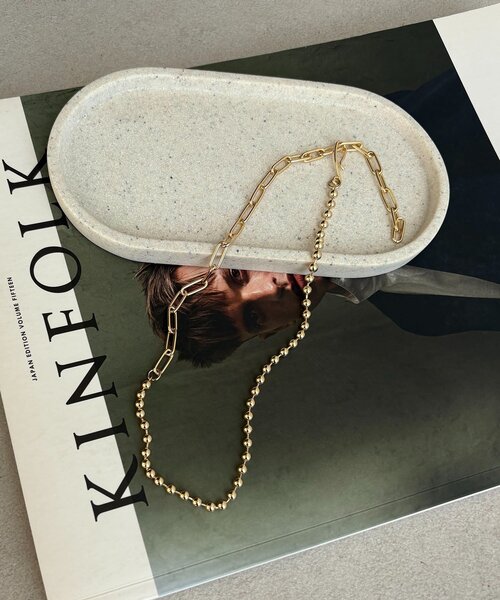 CAPRICIEUX LE'MAGE(カプリシューレマージュ)の「〈GOLDY/ゴールディ〉ボールチェーンMIXネックレス(ネックレス・レディース・シルバー/ゴールド・FREE)」の2枚目の写真