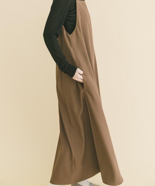 ITEMS URBANRESEARCH（アイテムズ アーバンリサーチ）の「シアーインナーセットワンピース（ワンピース・レディース・キャメル/チャコールグレー・FREE）」の3枚目の写真