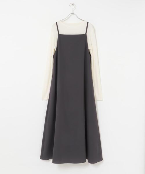 ITEMS URBANRESEARCH（アイテムズ アーバンリサーチ）の「シアーインナーセットワンピース（ワンピース・レディース・キャメル/チャコールグレー・FREE）」の22枚目の写真