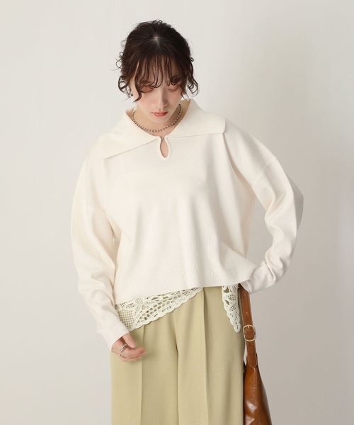 NOAHL(ノアル)の「【NOAHL】2wayホックデザインニットプルオーバー(ニット/セーター・レディース・アイボリー/ブラック/ミント・FREE)」の1枚目の写真