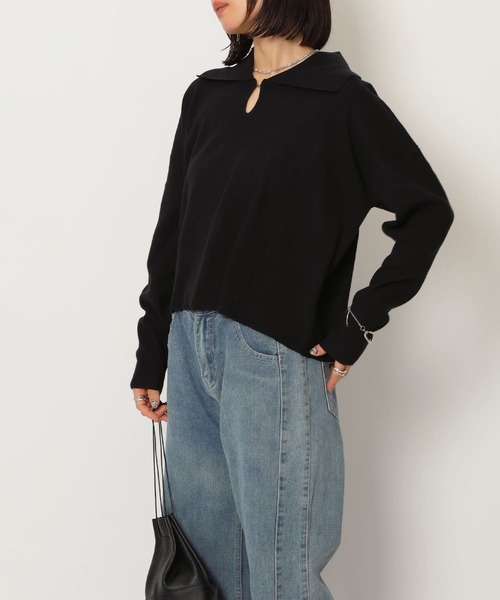 NOAHL(ノアル)の「【NOAHL】2wayホックデザインニットプルオーバー(ニット/セーター・レディース・アイボリー/ブラック/ミント・FREE)」の2枚目の写真