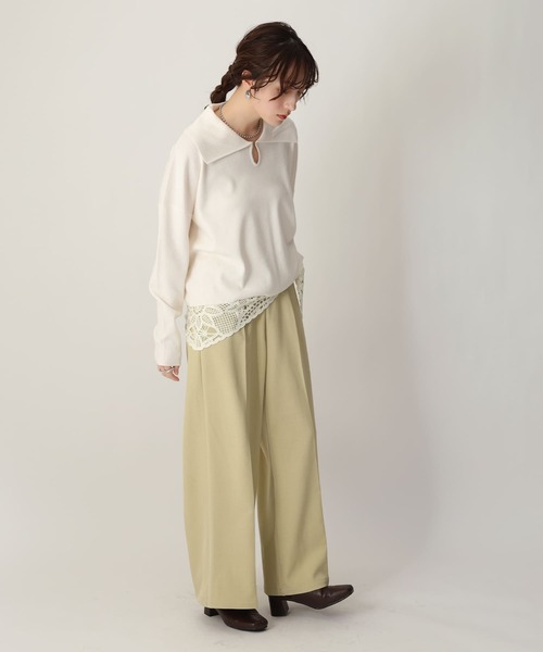 NOAHL(ノアル)の「【NOAHL】2wayホックデザインニットプルオーバー(ニット/セーター・レディース・アイボリー/ブラック/ミント・FREE)」の4枚目の写真