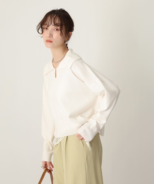NOAHL(ノアル)の「【NOAHL】2wayホックデザインニットプルオーバー(ニット/セーター・レディース・アイボリー/ブラック/ミント・FREE)」の7枚目の写真