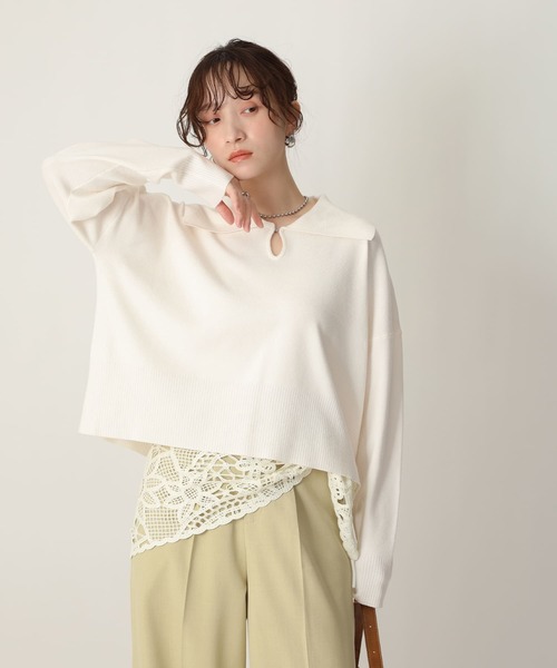 NOAHL(ノアル)の「【NOAHL】2wayホックデザインニットプルオーバー(ニット/セーター・レディース・アイボリー/ブラック/ミント・FREE)」の11枚目の写真