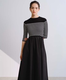 BIANCA（ビアンカ）の「【1枚でコーデが完成】リブニットコンビワンピース（ワンピース）」