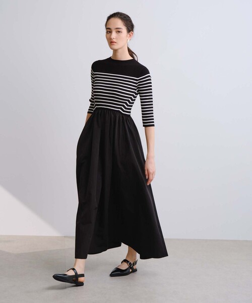 BIANCA(ビアンカ)の「【1枚でコーデが完成】リブニットコンビワンピース(ワンピース・レディース・チャコールグレー/ブラック/ベージュ・38/40)」の18枚目の写真