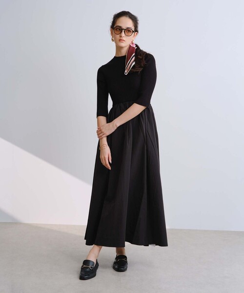 BIANCA(ビアンカ)の「【1枚でコーデが完成】リブニットコンビワンピース(ワンピース・レディース・チャコールグレー/ブラック/ベージュ・38/40)」の16枚目の写真
