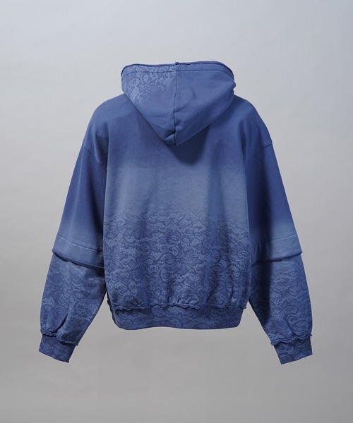 MAISON SPECIAL(メゾンスペシャル)の「《UNISEX》Lace Spray Dye Prime-Over Zip Hoodie/レーススプレーダイプライムオーバージップパーカー【MAISON SPECIAL/メゾンスペシャル】(パーカー・メンズ・ブルー/ピンク/ブラック・0/1/2)」の5枚目の写真