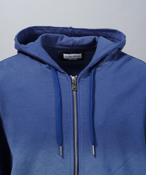 MAISON SPECIAL(メゾンスペシャル)の「《UNISEX》Lace Spray Dye Prime-Over Zip Hoodie/レーススプレーダイプライムオーバージップパーカー【MAISON SPECIAL/メゾンスペシャル】(パーカー・メンズ・ブルー/ピンク/ブラック・0/1/2)」の6枚目の写真