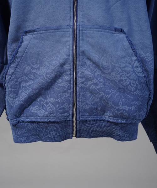 MAISON SPECIAL(メゾンスペシャル)の「《UNISEX》Lace Spray Dye Prime-Over Zip Hoodie/レーススプレーダイプライムオーバージップパーカー【MAISON SPECIAL/メゾンスペシャル】(パーカー・メンズ・ブルー/ピンク/ブラック・0/1/2)」の8枚目の写真