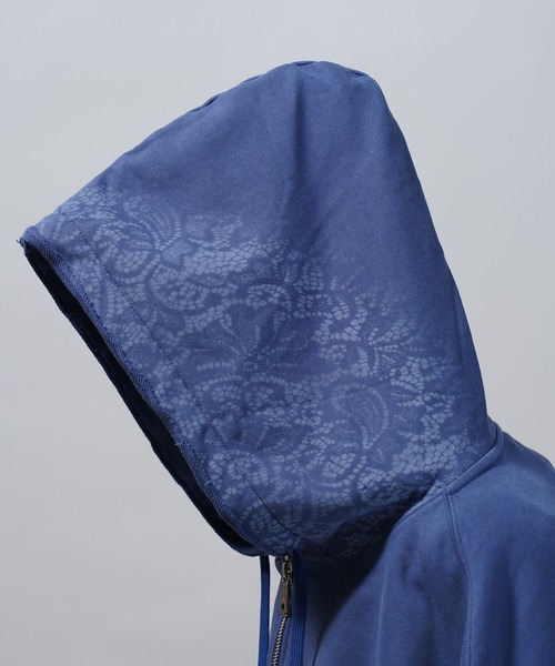 MAISON SPECIAL(メゾンスペシャル)の「《UNISEX》Lace Spray Dye Prime-Over Zip Hoodie/レーススプレーダイプライムオーバージップパーカー【MAISON SPECIAL/メゾンスペシャル】(パーカー・メンズ・ブルー/ピンク/ブラック・0/1/2)」の7枚目の写真