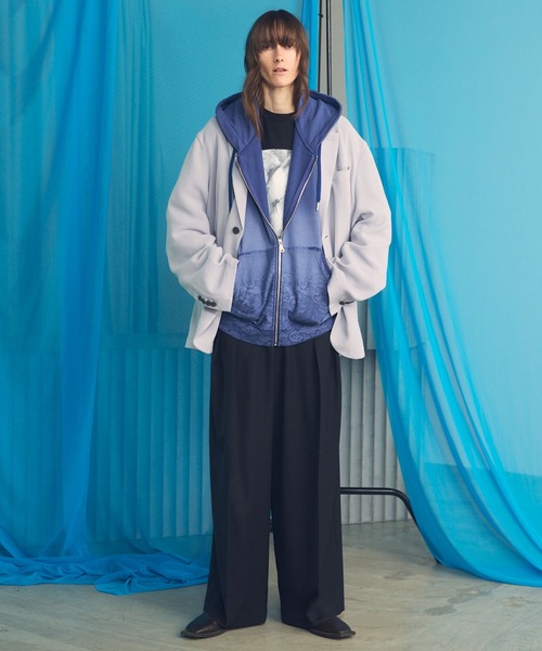MAISON SPECIAL(メゾンスペシャル)の「《UNISEX》Lace Spray Dye Prime-Over Zip Hoodie/レーススプレーダイプライムオーバージップパーカー【MAISON SPECIAL/メゾンスペシャル】(パーカー・メンズ・ブルー/ピンク/ブラック・0/1/2)」の15枚目の写真