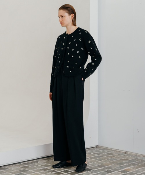 CREDONA（クレドナ）の「FLOWER EMBROIDERY CD/フラワーエンブロイダリーカーデ（カーディガン/ボレロ・レディース・ブラック/グレー・FREE）」の20枚目の写真