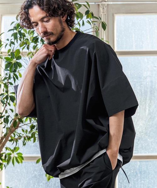 Magine（マージン）の「mt10254- Nylon Stretch Ripstop Drawstring Hem Relax Fit T-Shirt Tシャツ(MGN-261-031)（Tシャツ/カットソー・メンズ・チャコール/オリーブ/ブラック・48/46/44）」の9枚目の写真