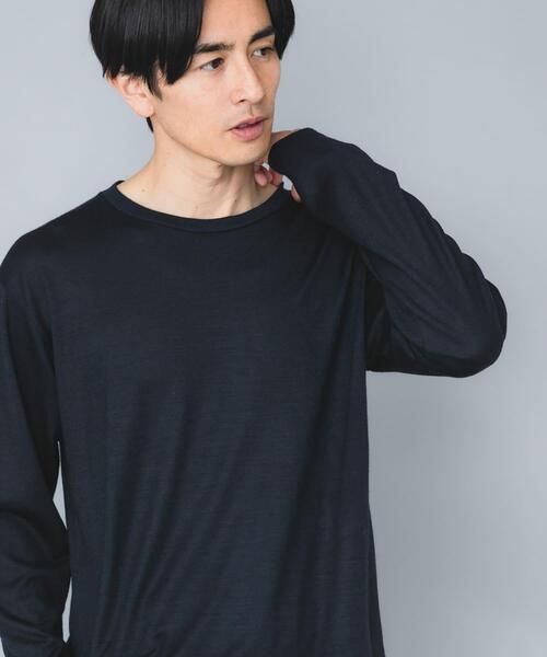 URBAN RESEARCH ROSSO MEN(アーバンリサーチロッソメン)の「『マシンウォッシャブル』『XLサイズあり』ハイクオリティウールロンT(Tシャツ/カットソー・メンズ・ネイビー/グレー系その他/ブラック・X-LARGE/LARGE/MEDIUM)」の7枚目の写真