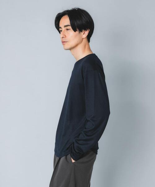 URBAN RESEARCH ROSSO MEN(アーバンリサーチロッソメン)の「『マシンウォッシャブル』『XLサイズあり』ハイクオリティウールロンT(Tシャツ/カットソー・メンズ・ネイビー/グレー系その他/ブラック・X-LARGE/LARGE/MEDIUM)」の10枚目の写真