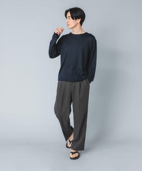 URBAN RESEARCH ROSSO MEN(アーバンリサーチロッソメン)の「『マシンウォッシャブル』『XLサイズあり』ハイクオリティウールロンT(Tシャツ/カットソー・メンズ・ネイビー/グレー系その他/ブラック・X-LARGE/LARGE/MEDIUM)」の11枚目の写真
