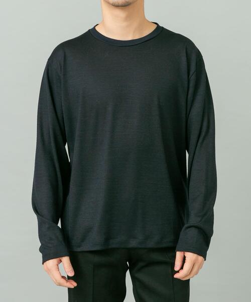 URBAN RESEARCH ROSSO MEN(アーバンリサーチロッソメン)の「『マシンウォッシャブル』『XLサイズあり』ハイクオリティウールロンT(Tシャツ/カットソー・メンズ・ネイビー/グレー系その他/ブラック・X-LARGE/LARGE/MEDIUM)」の15枚目の写真