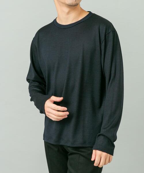URBAN RESEARCH ROSSO MEN(アーバンリサーチロッソメン)の「『マシンウォッシャブル』『XLサイズあり』ハイクオリティウールロンT(Tシャツ/カットソー・メンズ・ネイビー/グレー系その他/ブラック・X-LARGE/LARGE/MEDIUM)」の16枚目の写真