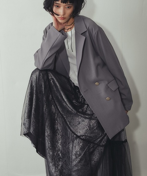 ANOTHER S（アナザーエス）の「ラメチュールロングスカート（スカート・レディース・ブラック・M）」の4枚目の写真