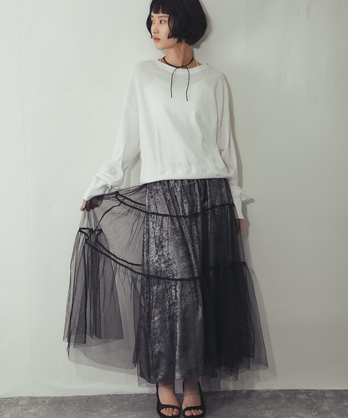 ANOTHER S（アナザーエス）の「ラメチュールロングスカート（スカート・レディース・ブラック・M）」の15枚目の写真