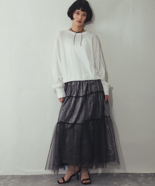 ANOTHER S（アナザーエス）の「ラメチュールロングスカート（スカート・レディース・ブラック・M）」の18枚目の写真