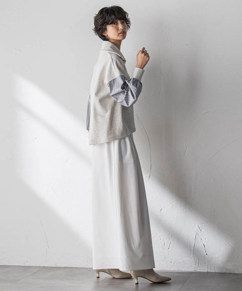 MAYSON GREY(メイソングレイ)の「ストライプスリーブハーフジッププルオーバー≪手洗い可能≫(Tシャツ/カットソー・レディース・オフホワイト/ネイビー・M)」の10枚目の写真