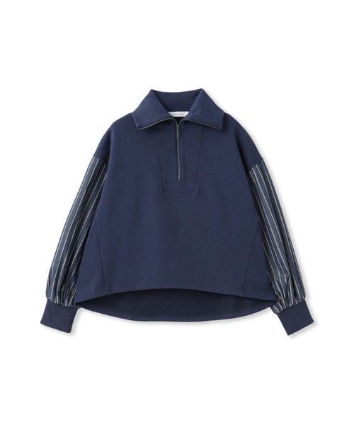 MAYSON GREY(メイソングレイ)の「ストライプスリーブハーフジッププルオーバー≪手洗い可能≫(Tシャツ/カットソー・レディース・オフホワイト/ネイビー・M)」の21枚目の写真