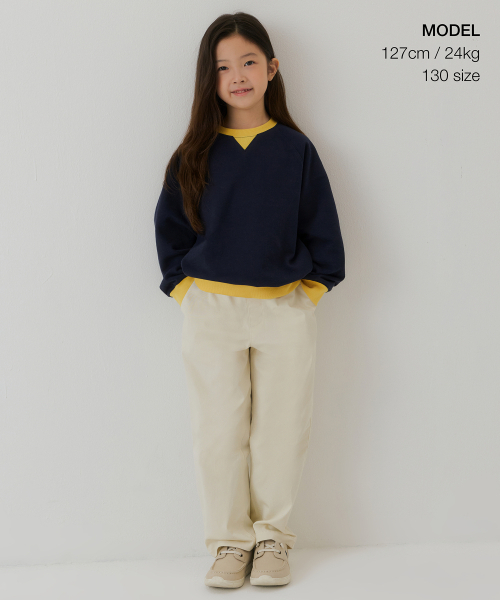 MUSINSA STANDARD KIDS（ムシンサスタンダードキッズ）の「レギュラーフィットバンディングチノパンツ[クリーム]（その他パンツ・レディース・その他・100/110/120/130/140/150/160）」の2枚目の写真