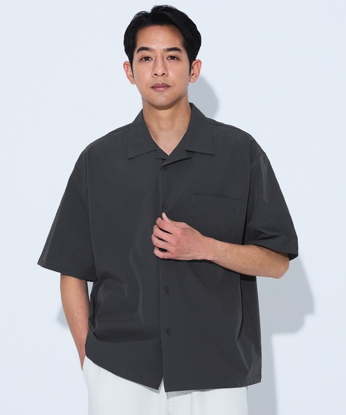 coca（coca）（コカ）の「4way半袖開襟シャツ（シャツ/ブラウス・メンズ・チャコール/ブラック・L/M/XL）」の2枚目の写真