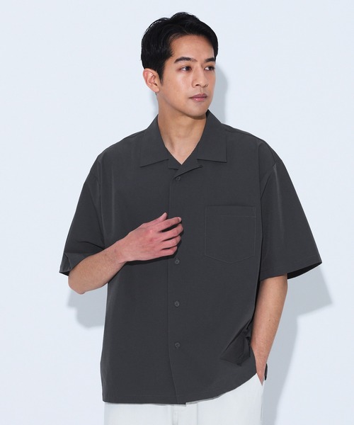 coca（coca）（コカ）の「4way半袖開襟シャツ（シャツ/ブラウス・メンズ・チャコール/ブラック・L/M/XL）」の9枚目の写真